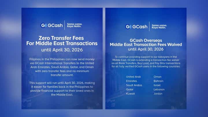 GCash extends transfer fee waiver for Middle East transactions