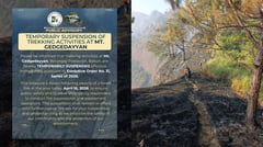 Bakun suspends mountain trekking because of forest fire