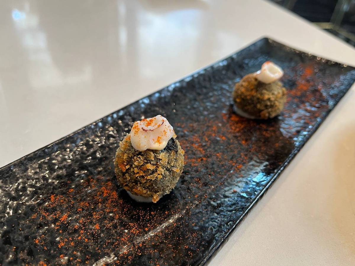 Octopus and squid ink croquettes.