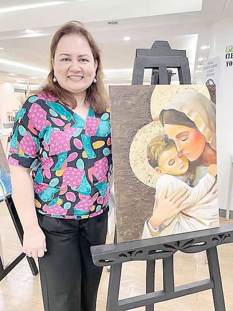 ATTORNEY Vicky Pollisco and her Mother and Child painting.