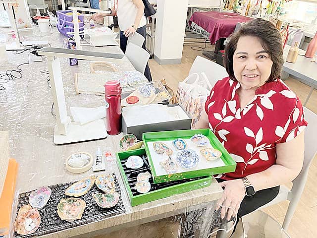 LITA Gelano and her Decoupage artworks.