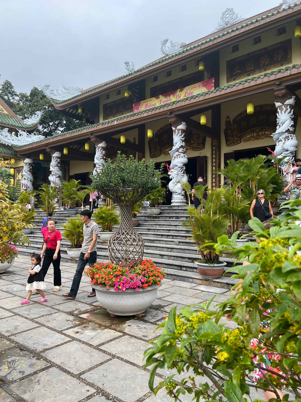 VEGETATION abound at the entrance of a shrine.