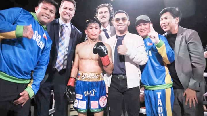 IBF champion Pedro Taduran and his team beam with pride after scoring a seventh-round knockout win over Mexican Gustavo Perez Alvarez two weeks ago in the US.
