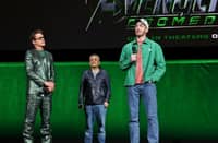 ROBERT Downey Jr., Joe Russo and Chris Evans at Marvel’s panel at CinemaCon.