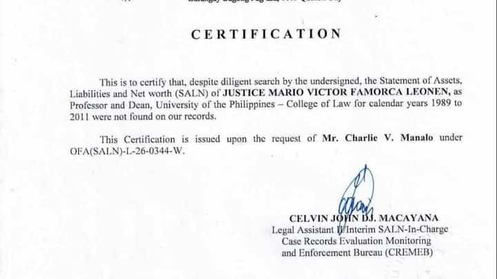 Leonen yet to answer SALN allegations