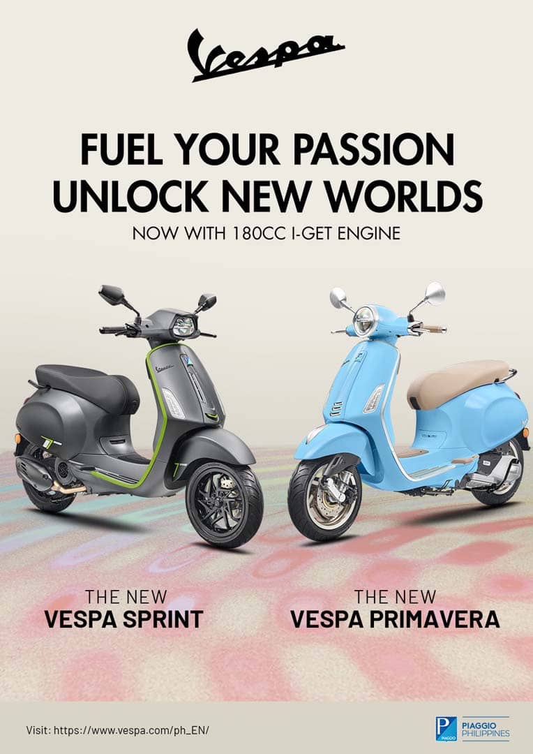 SPRINT and Primavera scooters highlight Vespa’s shift to a 180cc engine with updated features for the Philippine market.