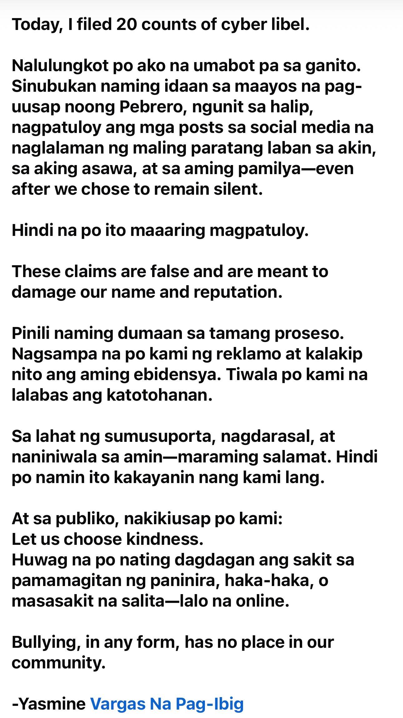 Alfred Vargas post on Facebook