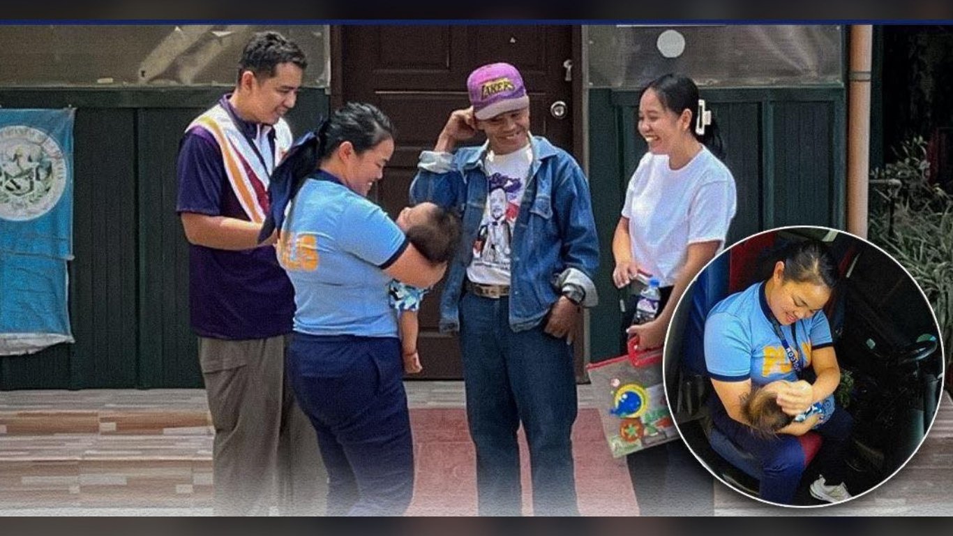 Policewoman assists examinee’s family