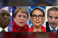 THE four candidates vying to succeed UN Secretary-General Antonio Guterres are (from left) Senegal’s president Macky Sall, former Chilean President Michelle Bachelet, Secretary-General of the United Nations Trade and Development Rebeca Grynspan, and the director general of the International Atomic Energy Agency, Rafael Grossi.