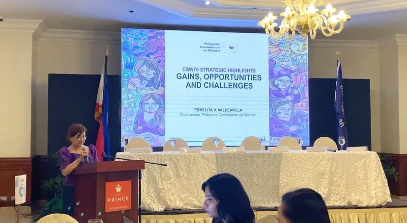 PCW chairperson highlights Philippine gains: Gender equality, women's protection