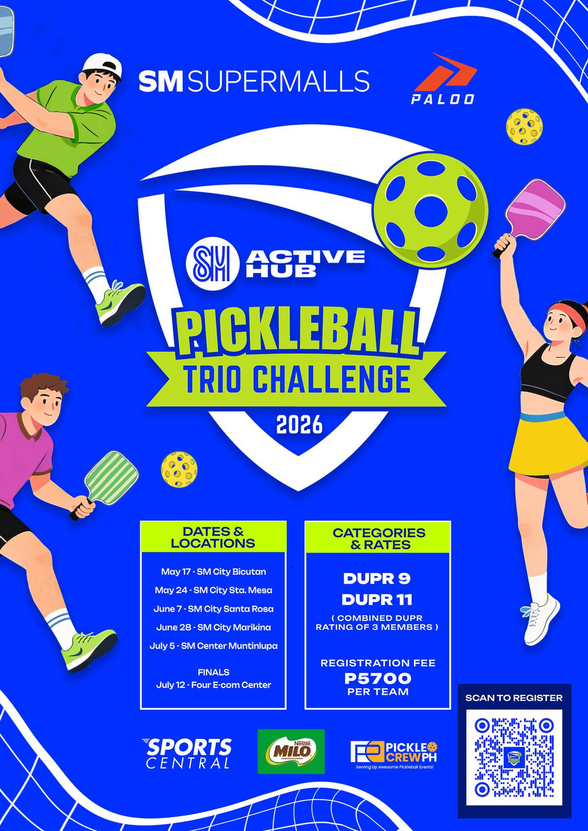 Game on at the SM Active Hub Pickleball Trio Challenge—where every rally brings teams together for a fast-paced, maxed-out experience.