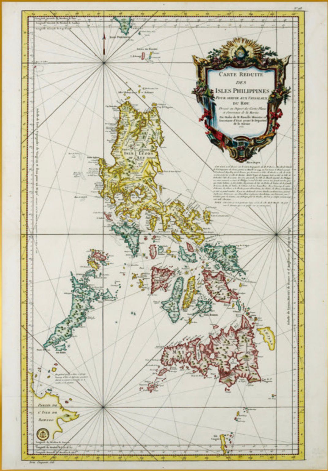 CARTE Réduite des Isles Philippines pour servir aux Vaisseaux du Roy (A scaled down map of the Philippine Islands for use by the King’s (Louis XV) ships voyages  by Jacques-Nicolas Bellin.
