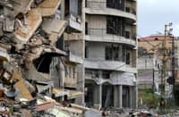 DAMAGE from Israeli strikes is seen in the southern city of Nabatieh on 20 April 2026. Hezbollah lawmaker Hassan Fadlallah said his group would work to break the ‘Yellow Line’ Israel established in southern Lebanon, asserting that no one could disarm the Iran-backed group.
