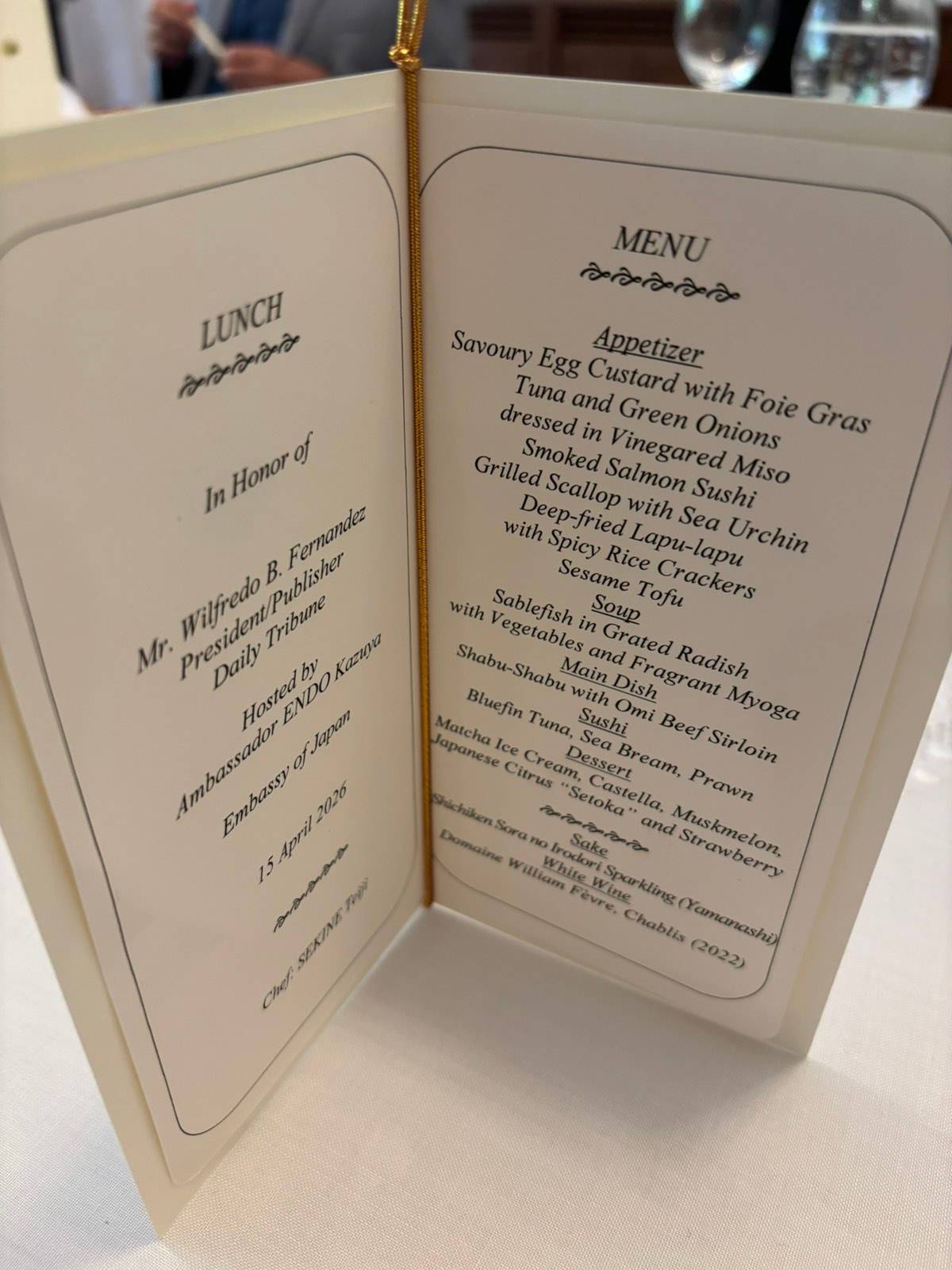 LUNCH menu.