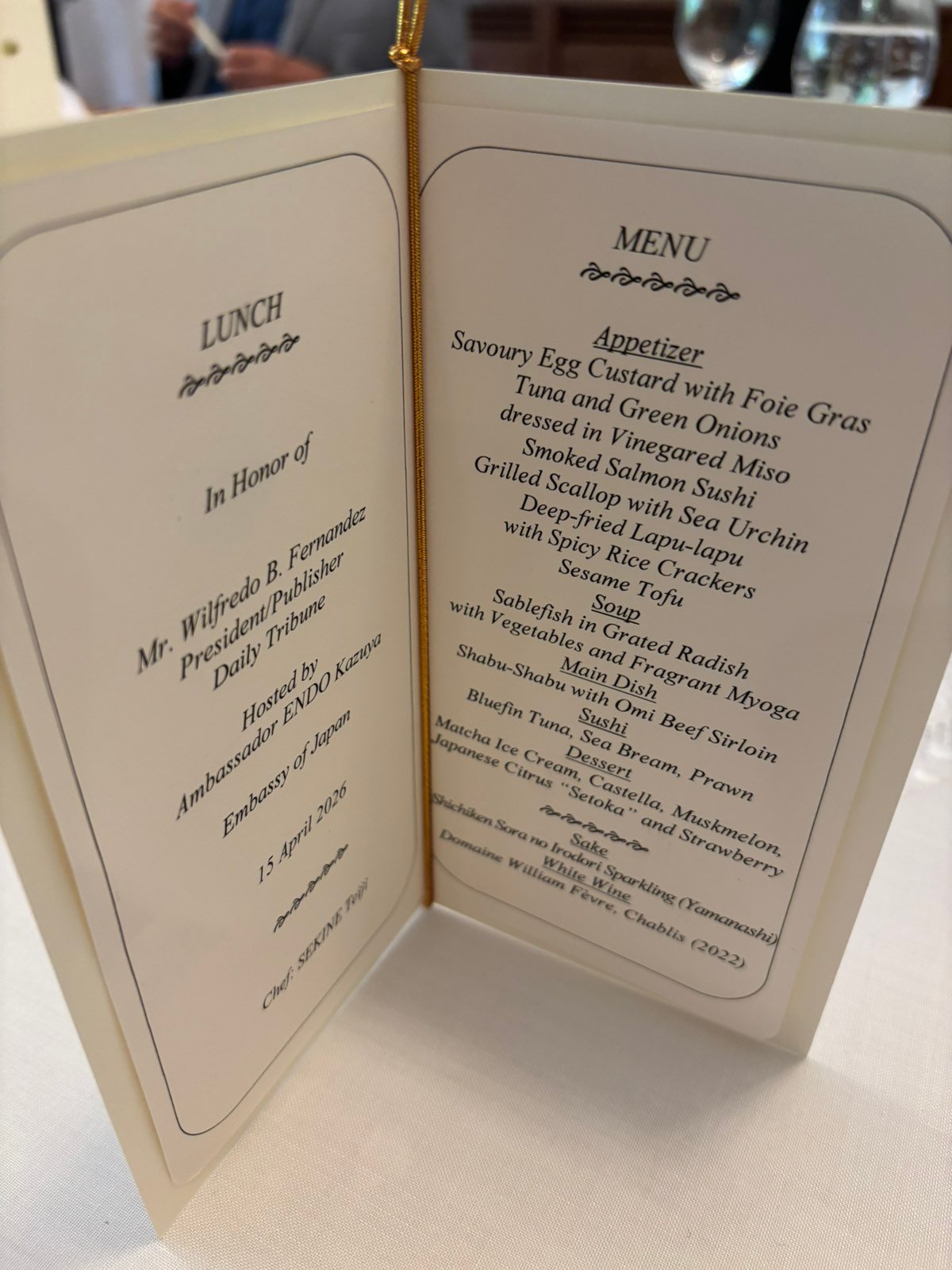 LUNCH menu.
