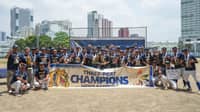 Bulldogs pip Green Batters, complete UAAP three-peat