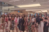 Actress Iza Calzado with models showcasing some pieces of Sm Woman Active's new swimwear line
