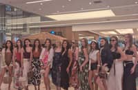 Actress Iza Calzado with models showcasing some pieces of Sm Woman Active's new swimwear line