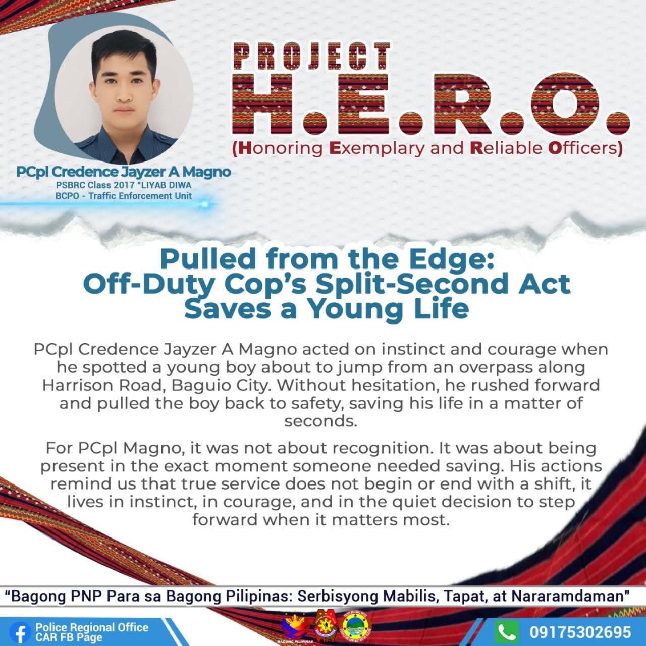Off-duty cop saves child from fall in Baguio