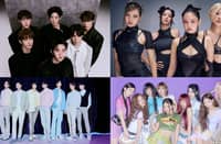 (Clockwise) EXO, Blackpink, BTS and Twice.