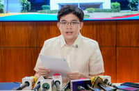 Batangas 1st District Rep. Leandro Legarda Leviste during a press conference at the House of Representatives.