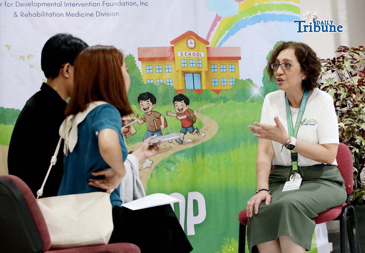 (April 25 2026) Philippine Children’s Medical Center (PCMC) Neurodevelopmental Pediatrics head Dr. Ermenilda Avendaño being interviewed with the Daily Tribune reporters during the Philippine Children’s Medical Center 3rd Autism Camp launching, a series of lectures and workshops for parents, a community effort that brings together families, health professionals, and advocates in one setting. And also to support, Inspire, Nurture: Autism Empowering Guardians, held at PCMC hospital in Quezon City on Saturday April 25 2026. Photo/Analy Labor
