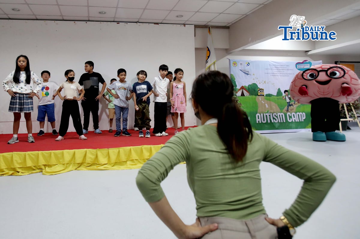 (April 25 2026) Children with the autism spectrum enjoy performing and playing the mascot with their parents as they join the Philippine Children’s Medical Center 3rd Autism Camp, a series of lectures and workshops for parents, a community effort that brings together families, health professionals, and advocates in one setting. And also to support, Inspire, Nurture: Autism Empowering Guardians. during the launching held at PCMC hospital in Quezon City on Saturday April 25 2026. With the volunteers Neurodevelopmental Pediatrics teachers. Photo/Analy Labor