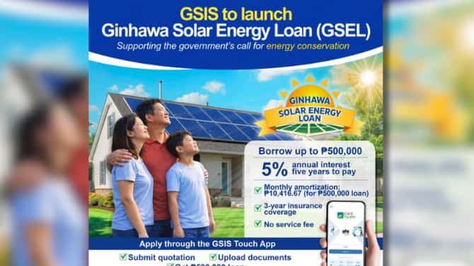 GSIS Solar Program loan applications reach P5.67 billion