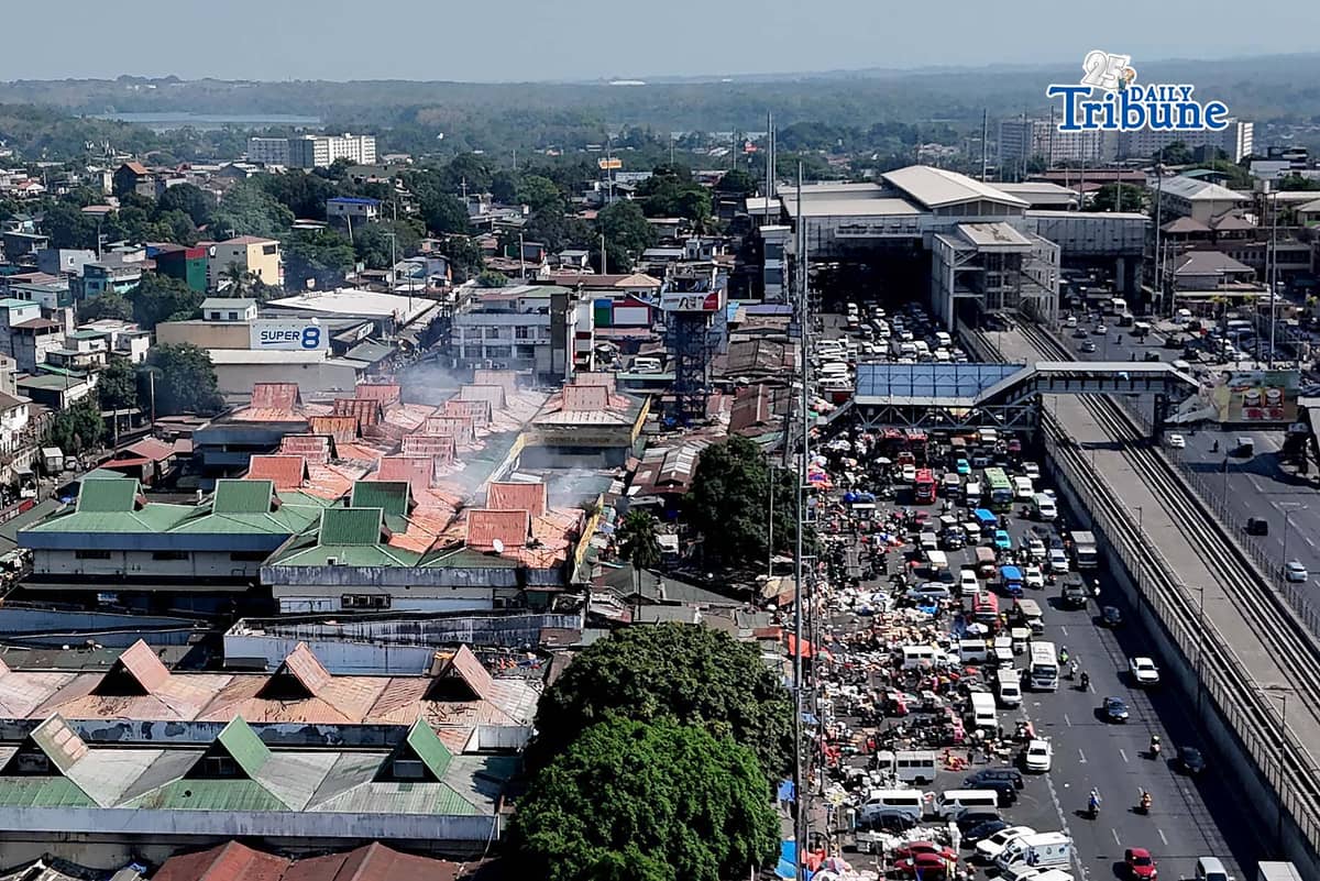 (April 25 2026) Aerial shot of the 5th alarm fire that hit Commonwealth Market in Quezon City on Saturday Morning April 25 2026. Photo/Analy Labor