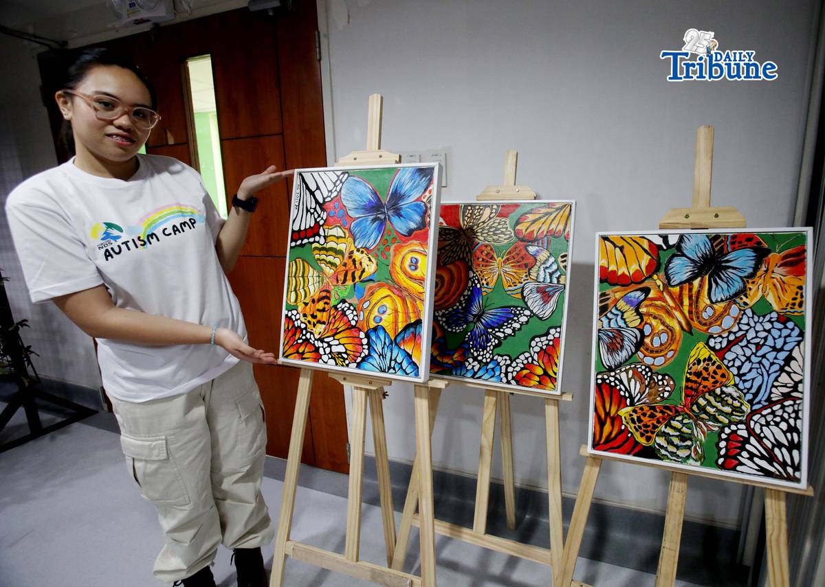 (April 25 2026) Juliana Elijah Erlano 18 years old show her art work with Philippine Children’s Medical Center (PCMC) Neurodevelopmental Pediatrics head Dr. Ermenilda Avendaño, during the Philippine Children’s Medical Center 3rd Autism Camp launching, a series of lectures and workshops for parents, a community effort that brings together families, health professionals, and advocates in one setting. And also to support, Inspire, Nurture: Autism Empowering Guardians, held at PCMC hospital in Quezon City on Saturday April 25 2026. Photo/Analy Labo
