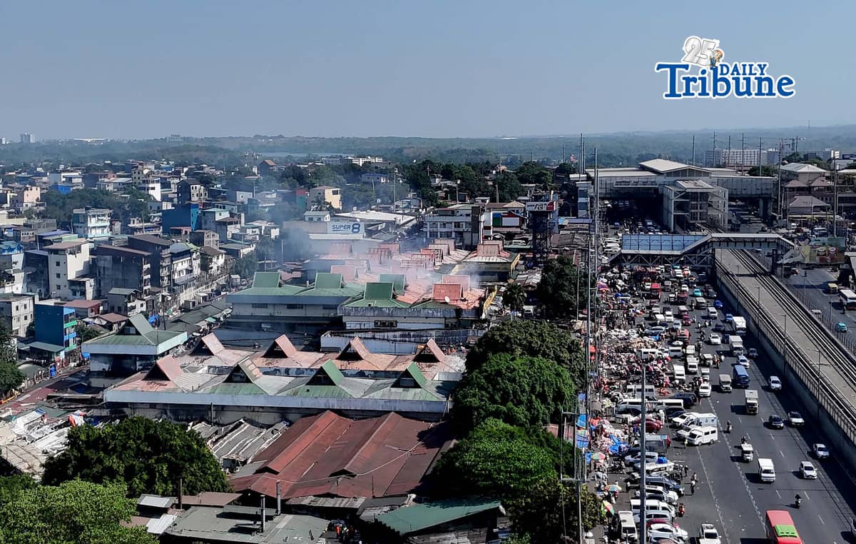(April 25 2026) Aerial shot of the 5th alarm fire that hit Commonwealth Market in Quezon City on Saturday Morning April 25 2026. Photo/Analy Labor