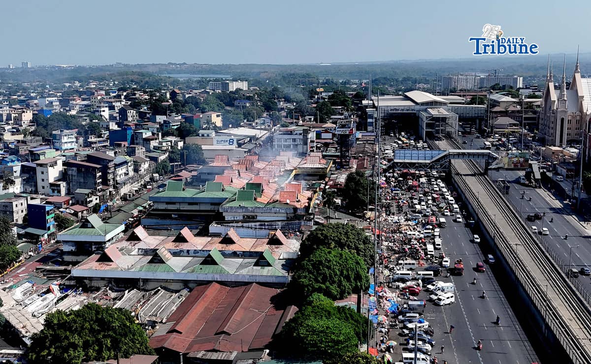 (April 25 2026) Aerial shot of the 5th alarm fire that hit Commonwealth Market in Quezon City on Saturday Morning April 25 2026. Photo/Analy Labor