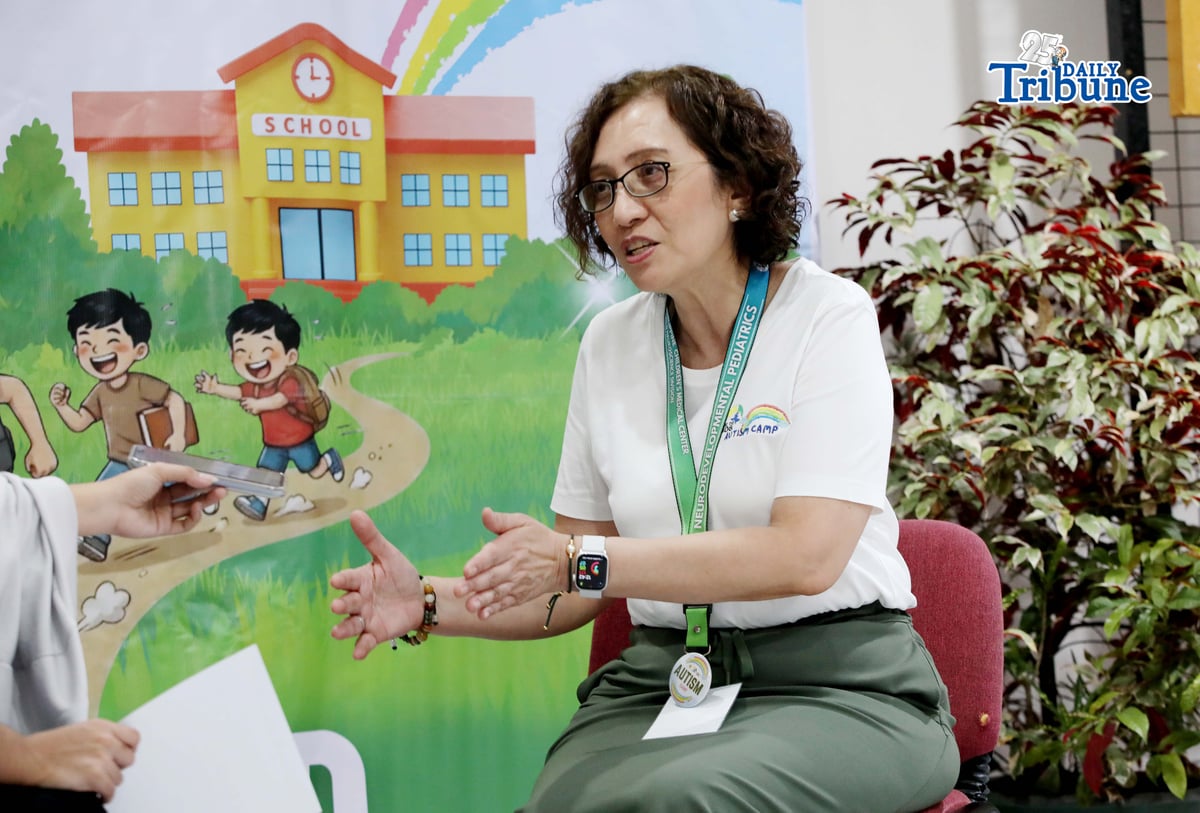 (April 25 2026) Philippine Children’s Medical Center (PCMC) Neurodevelopmental Pediatrics head Dr. Ermenilda Avendaño being interviewed with the Daily Tribune reporters during the Philippine Children’s Medical Center 3rd Autism Camp launching, a series of lectures and workshops for parents, a community effort that brings together families, health professionals, and advocates in one setting. And also to support, Inspire, Nurture: Autism Empowering Guardians, held at PCMC hospital in Quezon City on Saturday April 25 2026. Photo/Analy Labor