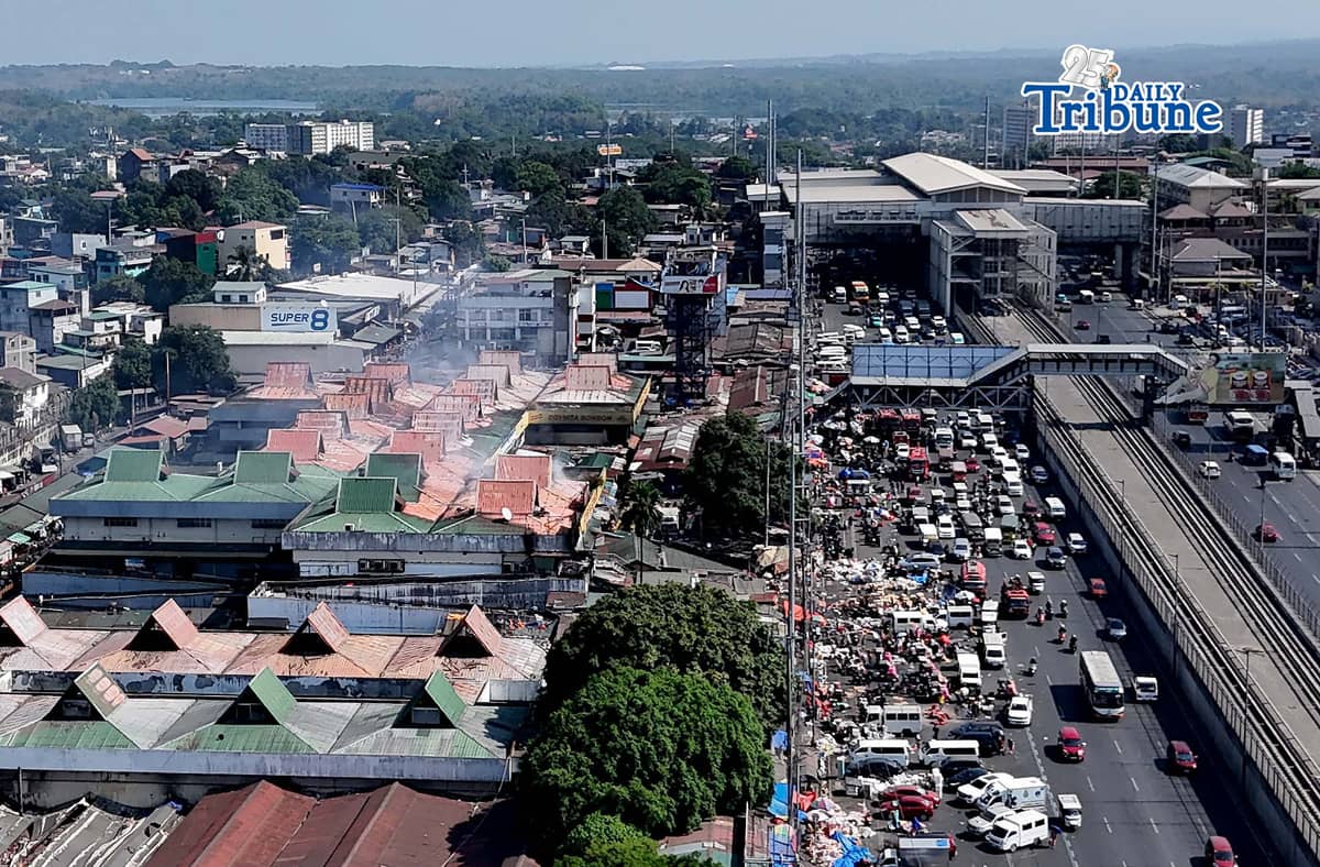 (April 25 2026) Aerial shot of the 5th alarm fire that hit Commonwealth Market in Quezon City on Saturday Morning April 25 2026. Photo/Analy Labor