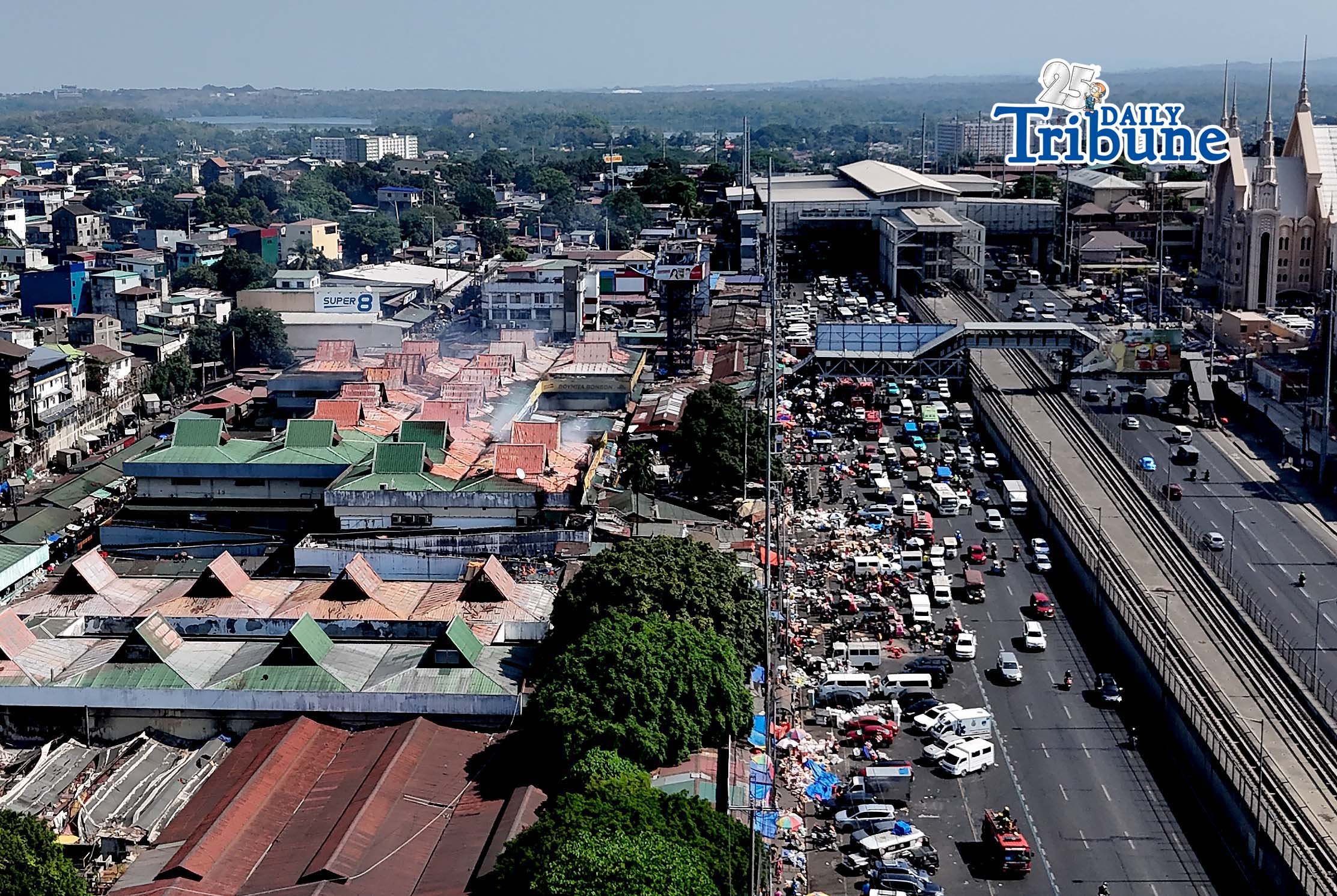 (April 25 2026) Aerial shot of the 5th alarm fire that hit Commonwealth Market in Quezon City on Saturday Morning April 25 2026. Photo/Analy Labor