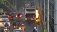 EDSA-Ortigas flyover closes after tourist bus fire