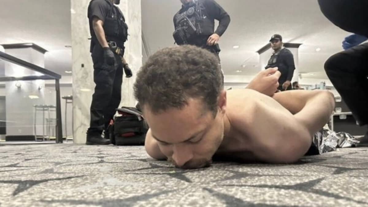 COLE Tomas Allen, on the floor after being subdued by the Secret Service.