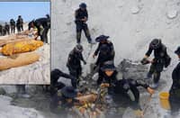 THE Philippine National Police conducts a controlled disposal of assorted unexploded ordnance and hazardous explosive materials at a military range in Capas, Tarlac on 24 April, ensuring the safe neutralization of potential threats.
