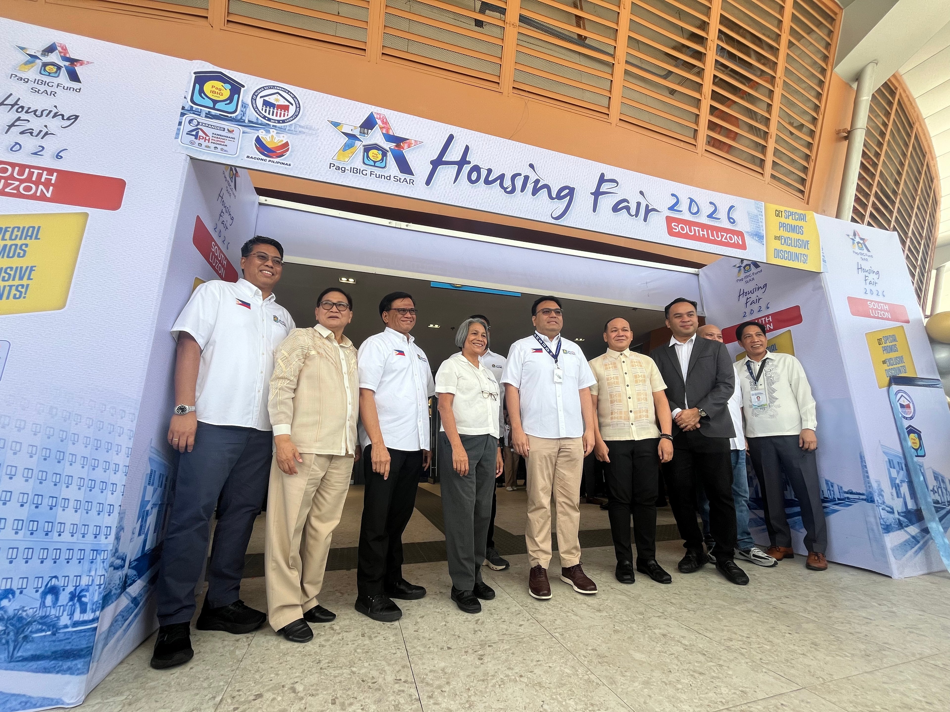 DHSUD Secretary Jose Ramon Aliling led the ribbon cutting for a two-day housing fair Monday at the Jose Rizal Coliseum in Calamba City, where Pag-IBIG Fund and accredited developers offered housing options and on-site loan assistance for low- and middle-income earners. The event also provided information on available units and Pag-IBIG housing loans.