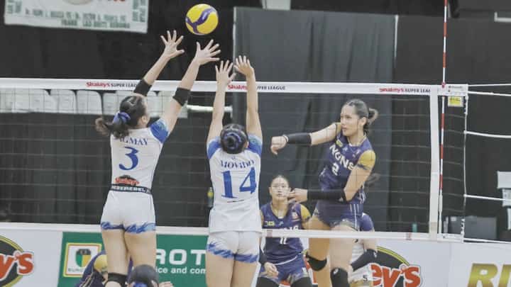 RAINE Alonzo provides the firepower as NUNS smashed Bethel Academy, 25-12, 25-12, in the SGVIL.