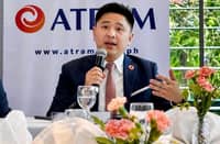 MIGUEL Liboro, head of Products at ATRAM Trust Corporation, speaks during the launch of the ATRAM Nasdaq Equity Income Feeder Fund at Chef Jessie Rockwell Club on 28 April, outlining the strategy to generate monthly income from global technology stocks.