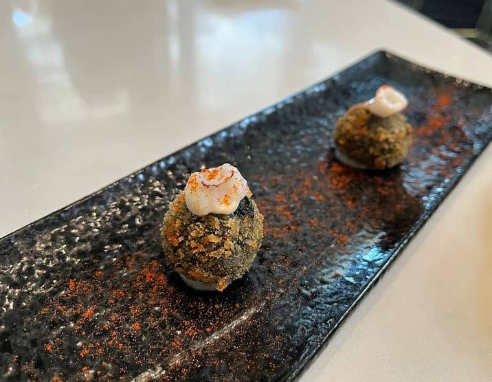 Octopus and squid ink croquettes.