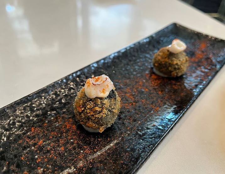 Octopus and squid ink croquettes.