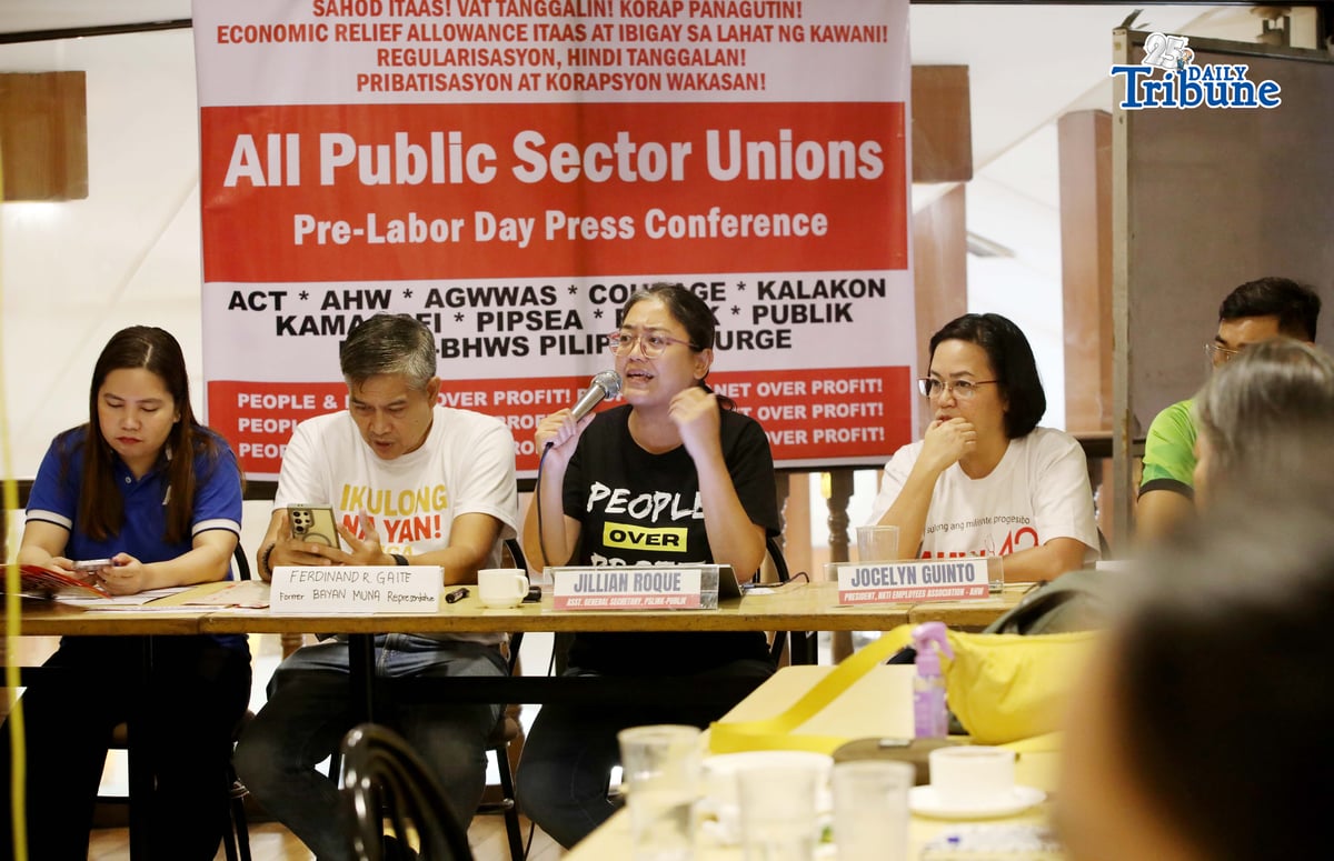 (April 29 2026) Union leaders held a press conference on wednesday April 29 2026, to announce their protest to be held on May 1st, at the Mendiola in Manila to call for minimum increase and for the benefits. Photo/Analy Labor
