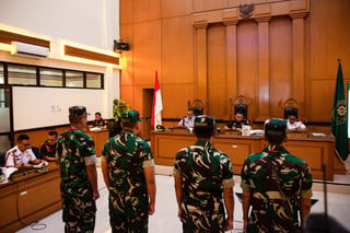 Military court tries soldiers who threw acid on activist
