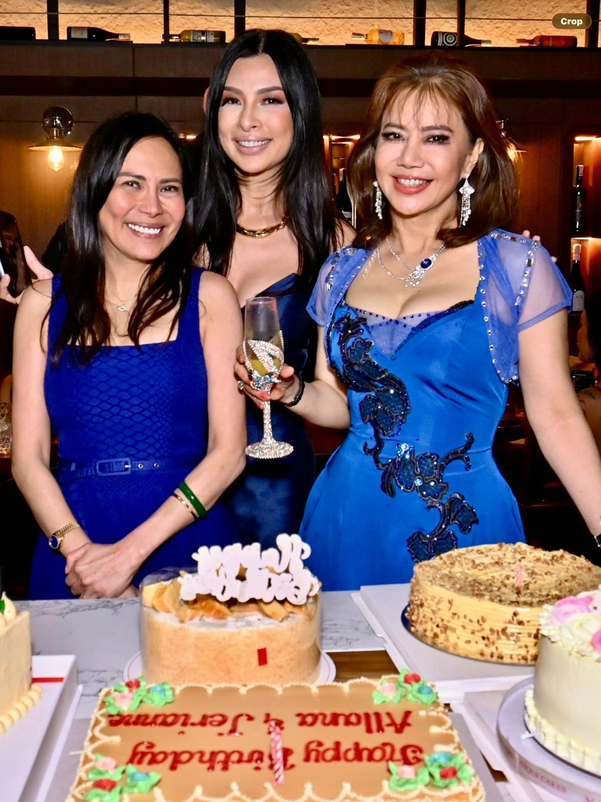 THE columnist with birthday celebrators, amigas Allana Montelibano and Jerriane Ejercito.
