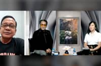CAVITEÑOS-ER president Estelito Villanueva Grepo (left) discusses with Usapang OFW hosts Chingbee Fernandez (right) and Elmer Navarro Manuel (center) his advocacy of helping fellow Pinoys in Saudi Arabia who are facing problems.