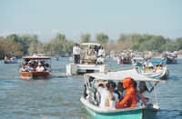 Some 1,000 devotees flocked the first fluvial parade or the "Libad Apu Sto. Cristo" to kickstart the Sampaguita Festival 2026 in Lubao, Pampanga on May 1, 2026.