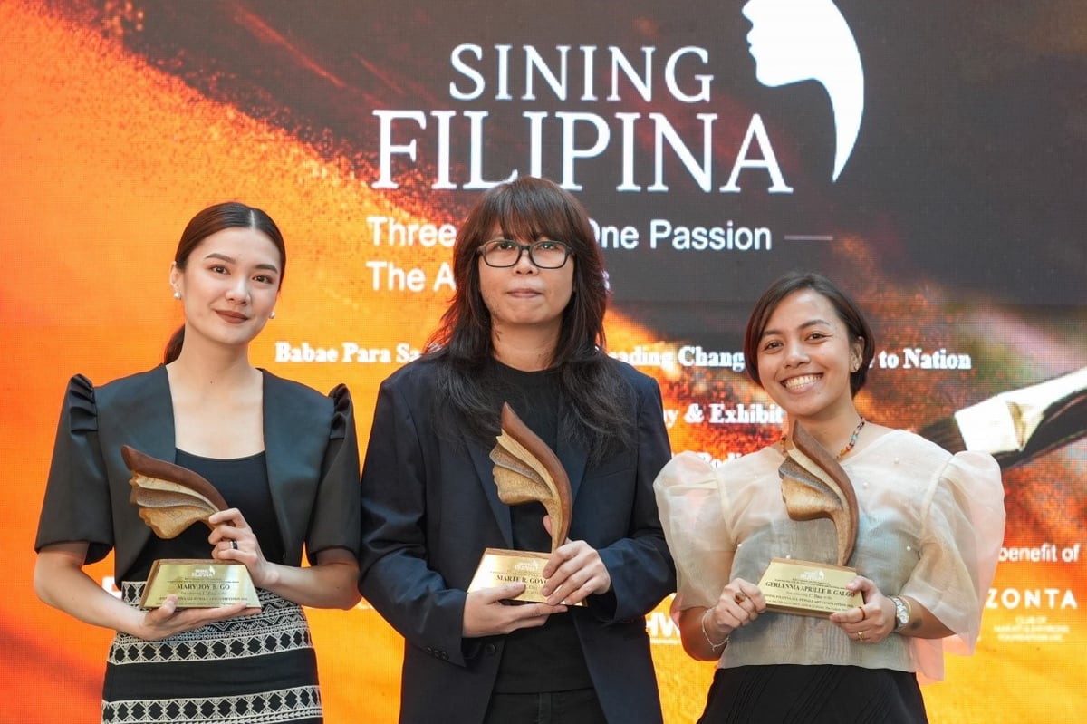 TOP three (from left): Maria Mary Joy Go (second place), Marte Goyon (first place) and Gerlynnia Aprille Galgo (third place).