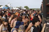 REVELERS dance during a free-party at a military site in Cornusse, near Bourges, central France on 2 May 2026.